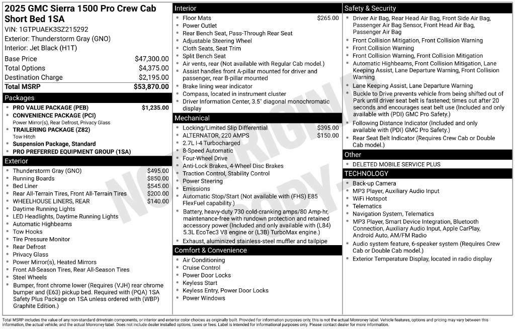Certified 2025 GMC Sierra 1500 Pro w/ Pro Value Package AWD/4WD image 9