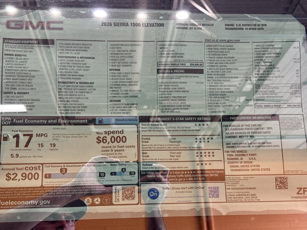 New 2026 GMC Sierra 1500 Elevation w/ Elevation Premium Package AWD/4WD image 44
