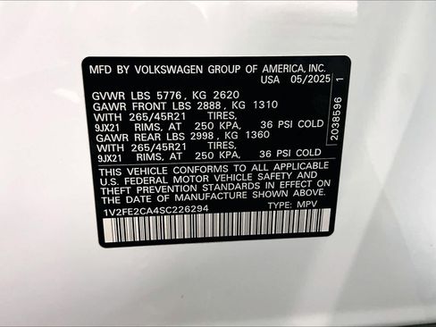 Used 2025 Volkswagen Atlas Cross Sport SEL Premium R-Line AWD/4WD image 36