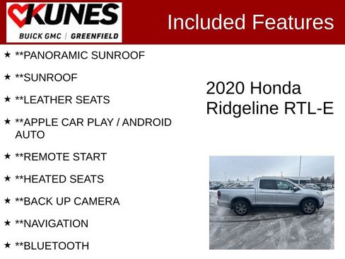 Used 2020 Honda Ridgeline RTL-E image 2