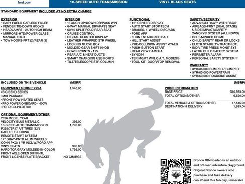 New 2026 Ford Bronco Big Bend image 2