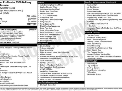 New 2024 RAM ProMaster 3500 w/ Delivery Van Package image 15