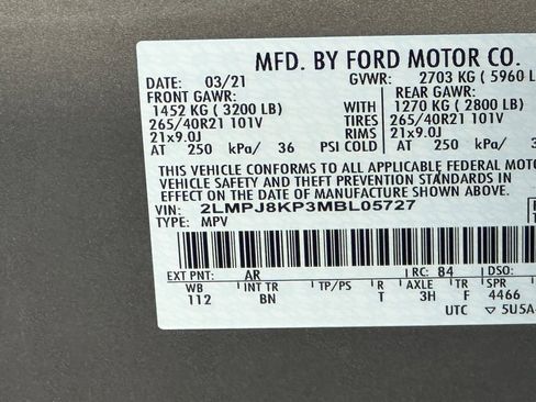 Used 2021 Lincoln Nautilus Reserve w/ Equipment Group 202A image 44