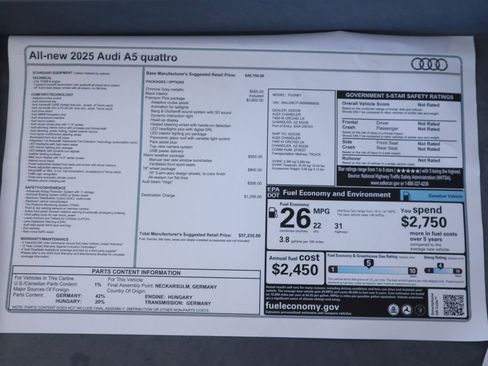 New 2025 Audi A5 2.0T Premium Plus image 9