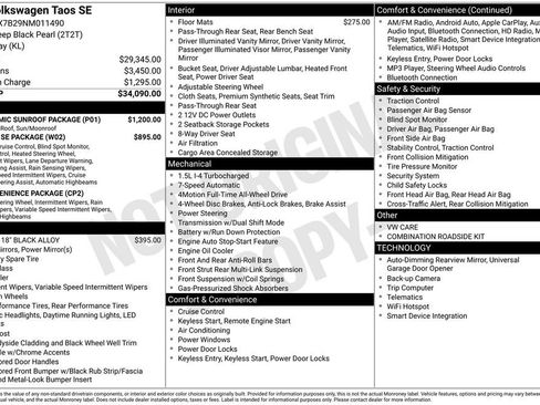Used 2022 Volkswagen Taos SE w/ Panoramic Sunroof Package image 7