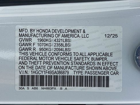 New 2025 Honda Accord SE image 23