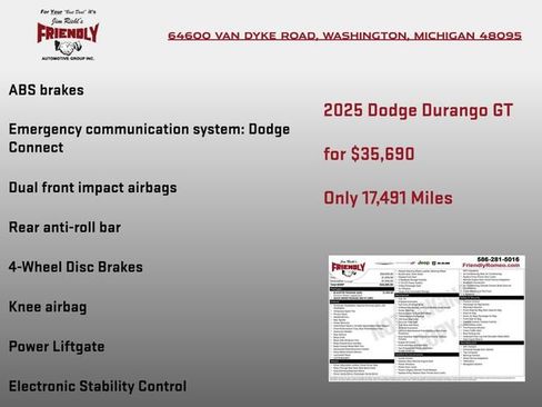 Used 2025 Dodge Durango GT w/ Blacktop Package AWD/4WD image 7