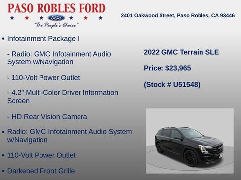 Used 2022 GMC Terrain SLE w/ Driver Convenience Package FWD image 10
