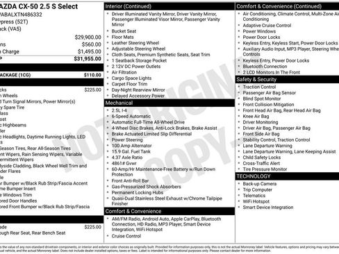 New 2026 MAZDA CX-50 AWD 2.5 S w/ Cargo Package image 35