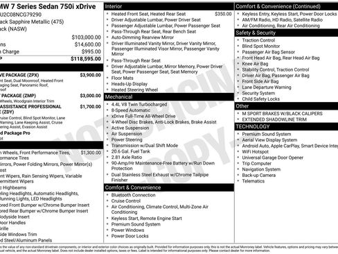 Used 2022 BMW 750i xDrive w/ Executive Package image 32