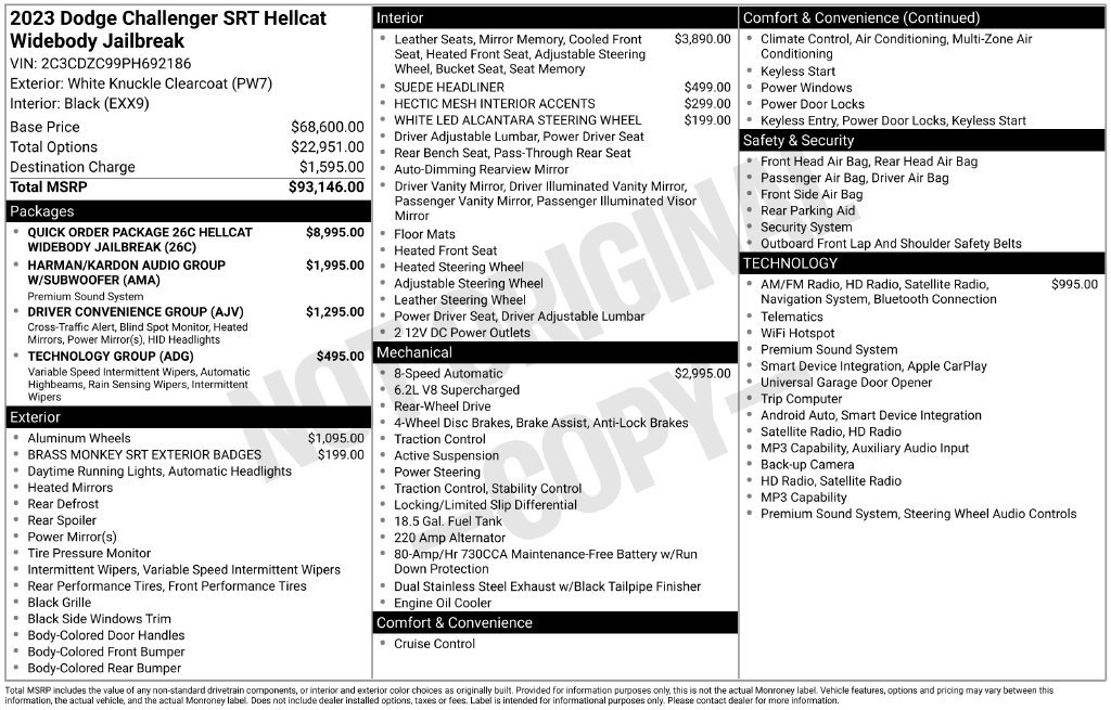 Used 2023 Dodge Challenger SRT Hellcat RWD image 5