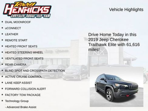 Used 2019 Jeep Cherokee Trailhawk AWD/4WD image 4