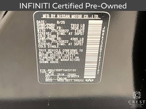 Certified 2026 INFINITI QX80 SPORT w/ Sport Exterior Package image 32