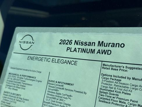 New 2026 Nissan Murano Platinum image 25