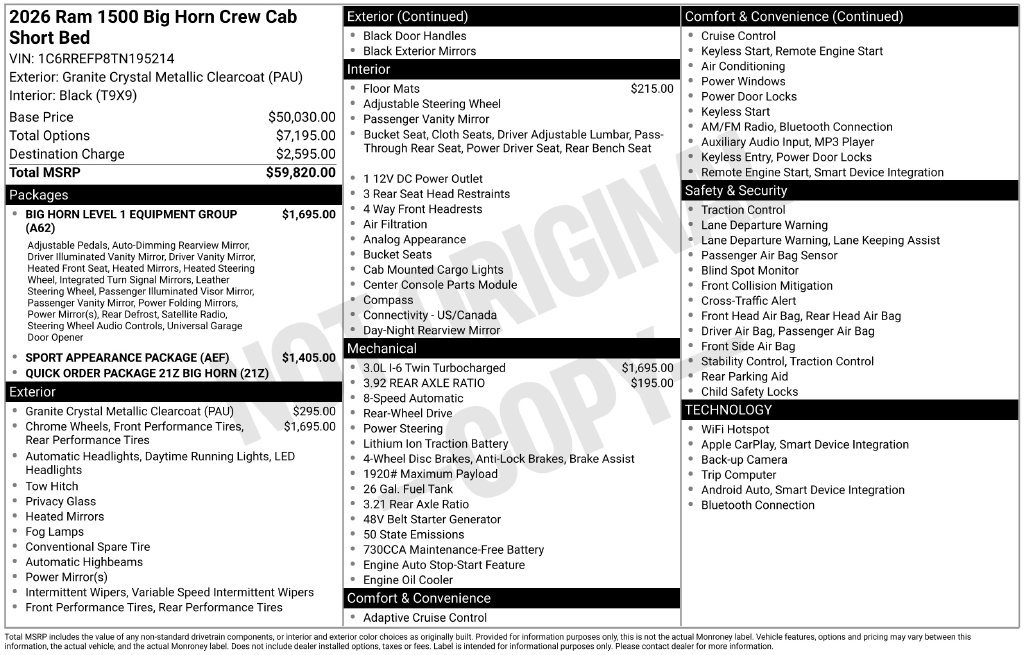 Used 2026 RAM 1500 Big Horn RWD image 8