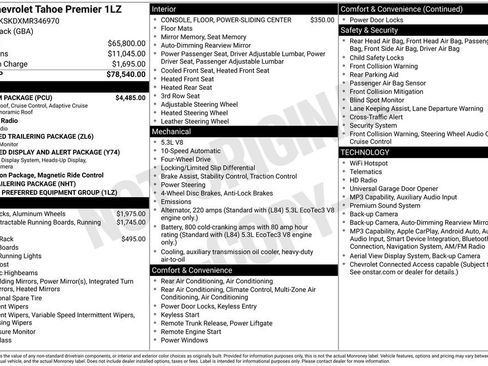 Used 2021 Chevrolet Tahoe Premier w/ Premium Package AWD/4WD image 34