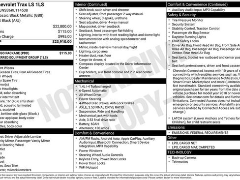 Used 2019 Chevrolet Trax LS w/ LPO, Cargo Package image 36