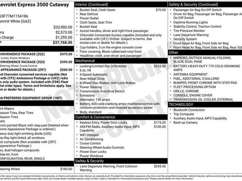 Used 2021 Chevrolet Express 3500 w/ Power Convenience Package RWD image 25