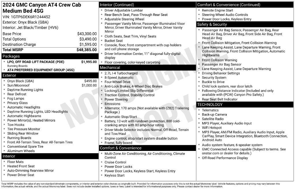 Used 2024 GMC Canyon AT4 w/ LPO, Off Road Lift Package AWD/4WD image 35