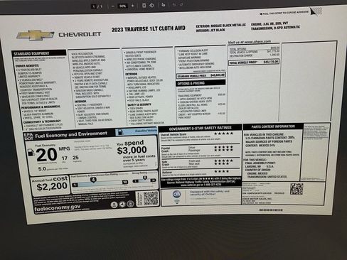 Used 2023 Chevrolet Traverse LT w/ LPO, Floor Liner Package AWD/4WD image 61