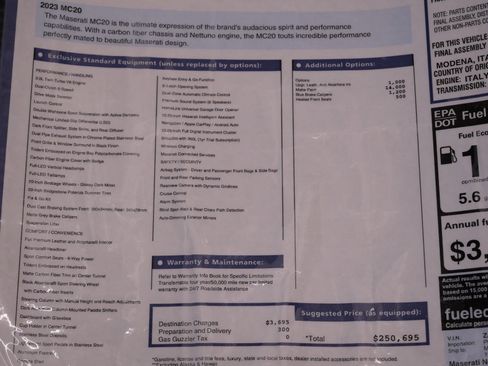 Used 2023 Maserati MC20 -Factory Matte Paint, Extended image 24