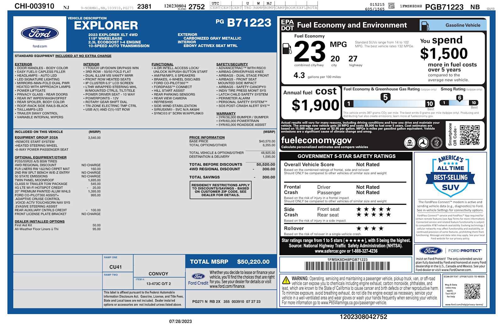 Used 2023 Ford Explorer XLT w/ Equipment Group 202A AWD/4WD image 8