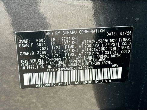 New 2026 Subaru Ascent Limited AWD/4WD image 43