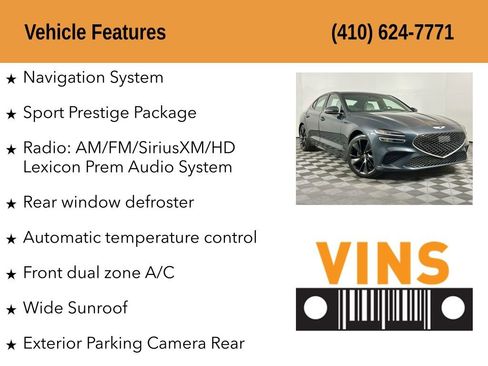 Used 2023 Genesis G70 2.0T w/ Sport Prestige Package image 5