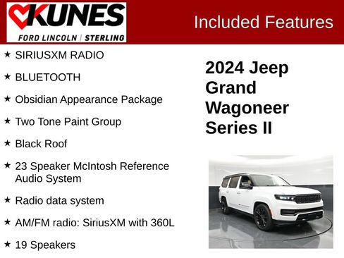 Used 2024 Jeep Grand Wagoneer Series II Obsidian w/ Quick Order Packagew 28T AWD/4WD image 3