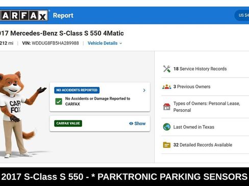 Used 2017 Mercedes-Benz S 550 4MATIC Sedan image 9