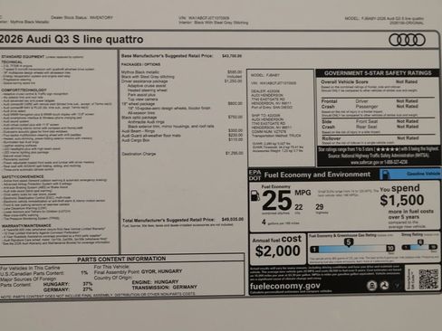 New 2026 Audi Q3 quattro 2.0T AWD/4WD image 36