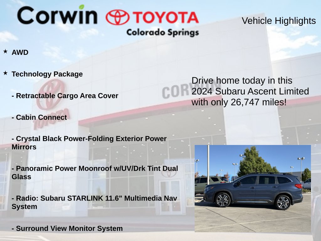 Used 2024 Subaru Ascent Limited w/ Technology Package AWD/4WD image 6