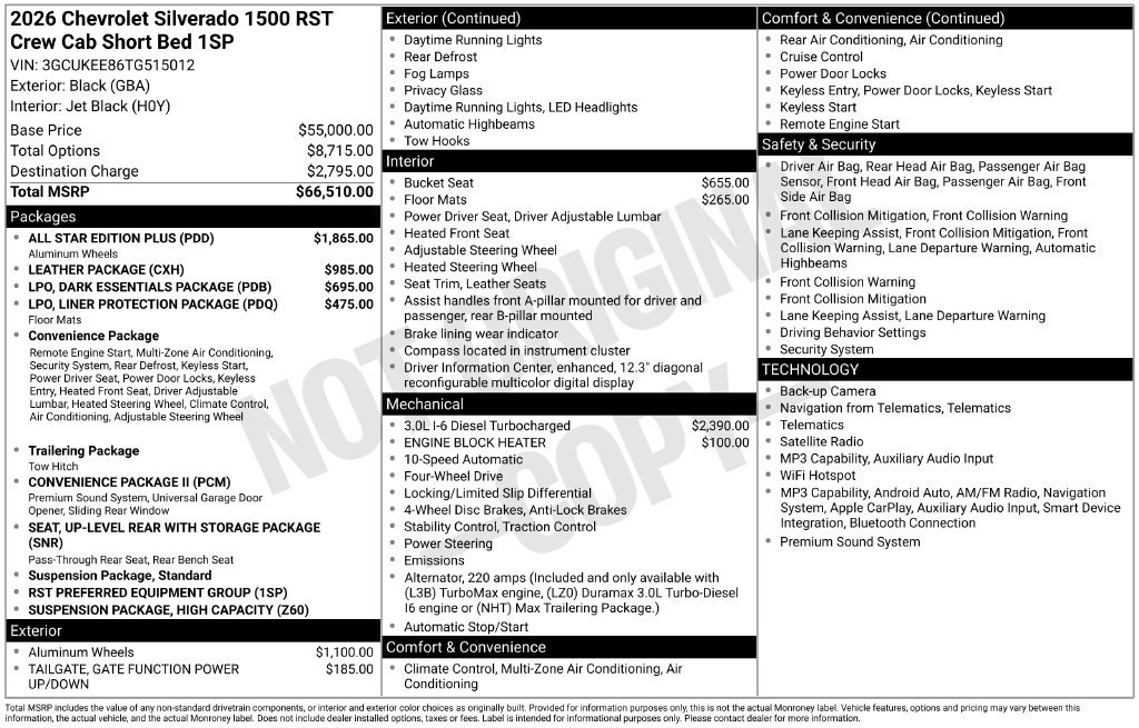 New 2026 Chevrolet Silverado 1500 RST w/ All Star Edition Plus AWD/4WD image 3