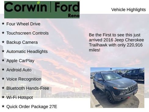 Used 2016 Jeep Cherokee Trailhawk AWD/4WD image 4
