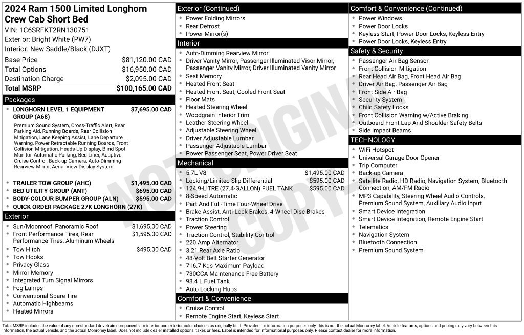 Used 2024 RAM 1500 Limited AWD/4WD image 77