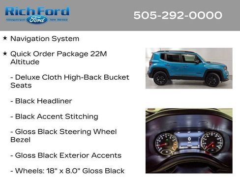 Used 2022 Jeep Renegade Altitude w/ Sun/Sound Group AWD/4WD image 12
