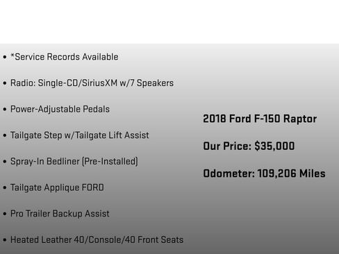 Used 2018 Ford F150 Raptor w/ Exterior Graphics Package image 18