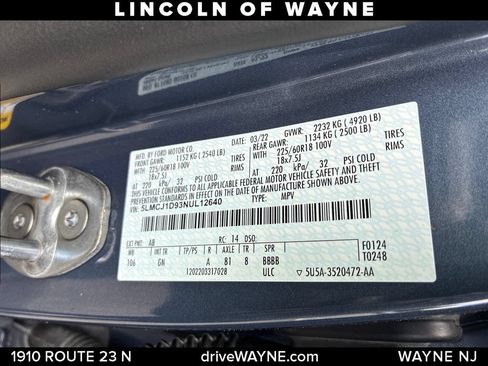 Certified 2022 Lincoln Corsair AWD w/ Equipment Group 101A image 29