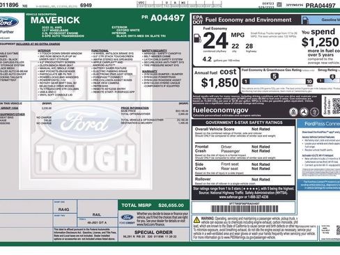 Used 2023 Ford Maverick XL w/ Equipment Group 100A Standard AWD/4WD image 28