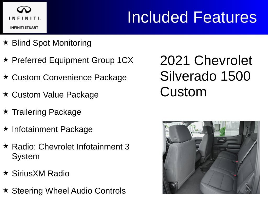 Used 2021 Chevrolet Silverado 1500 Custom w/ Safety Confidence Package RWD image 7