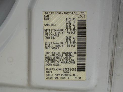 Used 2021 Nissan NV 2500 SV w/ Navigation Package image 54