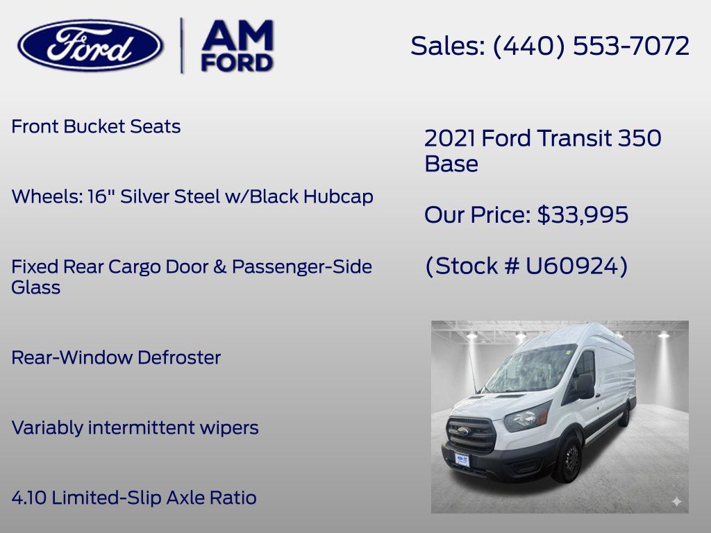 Used 2021 Ford Transit 350 148 High Roof Extended RWD image 27