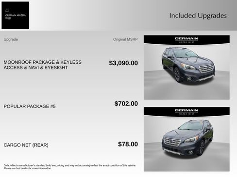 Used 2016 Subaru Outback 2.5i Limited AWD/4WD image 10
