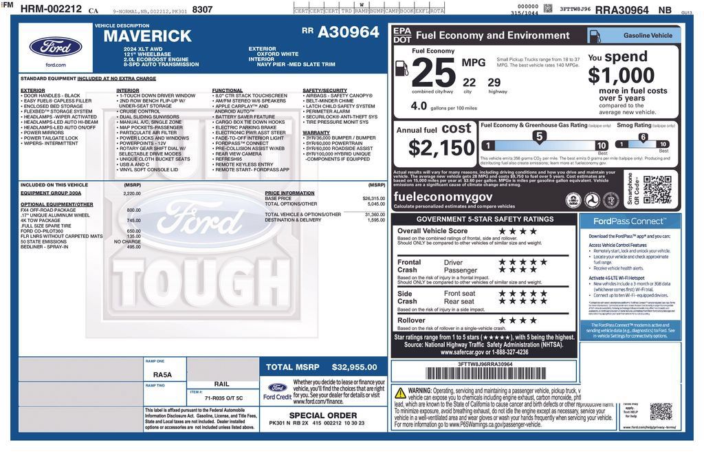 Used 2024 Ford Maverick XLT w/ Equipment Group 300A Standard AWD/4WD image 4