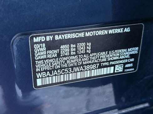 Used 2018 BMW 530i w/ Premium Package image 26