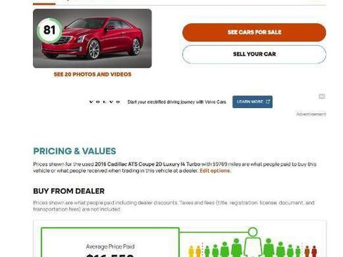 Used 2016 Cadillac ATS Luxury w/ Safety and Security Package RWD image 18