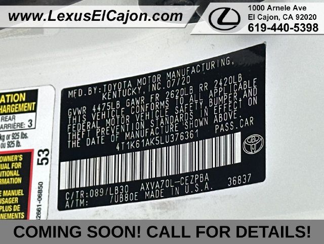 Used 2020 Toyota Camry XSE w/ Blackout Package FWD image 28
