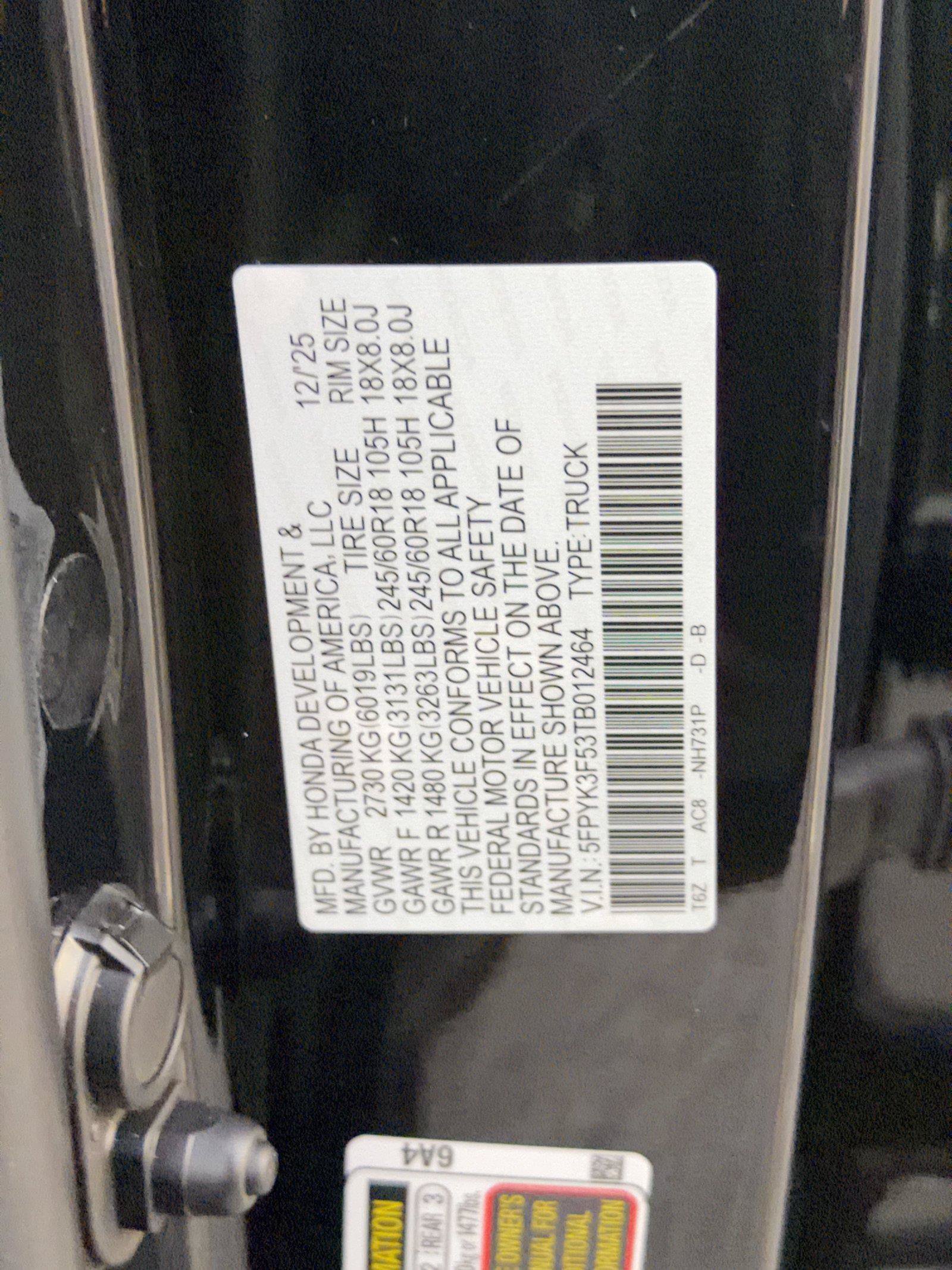 Used 2026 Honda Ridgeline RTL image 33