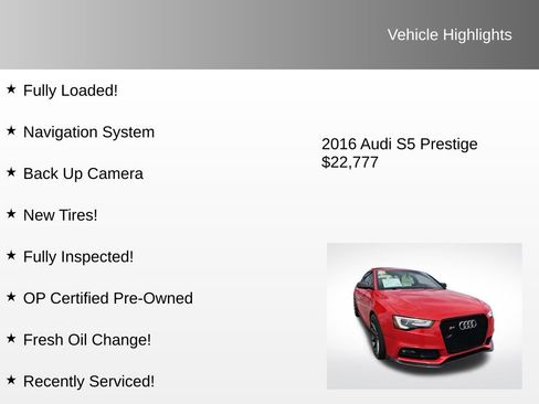 Used 2016 Audi S5 Prestige w/ Prestige Package image 4