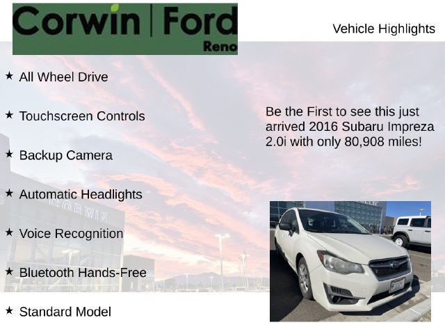 Used 2016 Subaru Impreza 2.0i AWD/4WD image 4